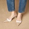 Back Empty Pointed High Heels French Stiletto Sandals Baotou Soft Sole Single Shoes