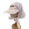 Color plaid small fresh headgear spring and summer anti-ultraviolet large head circumference shows the face small headscarf hat fashionable