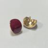 Red White Enamel Geometric Square Round Clip On Earrings For Women Party Trendy Simple No Piercing Ear Clips