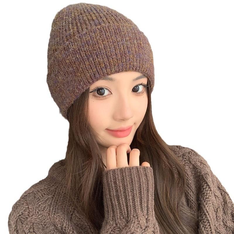 Warm hat women's autumn and winter fashion Symphony pullover, ear protector, wool hat, moisture and cold-proof knitted hat