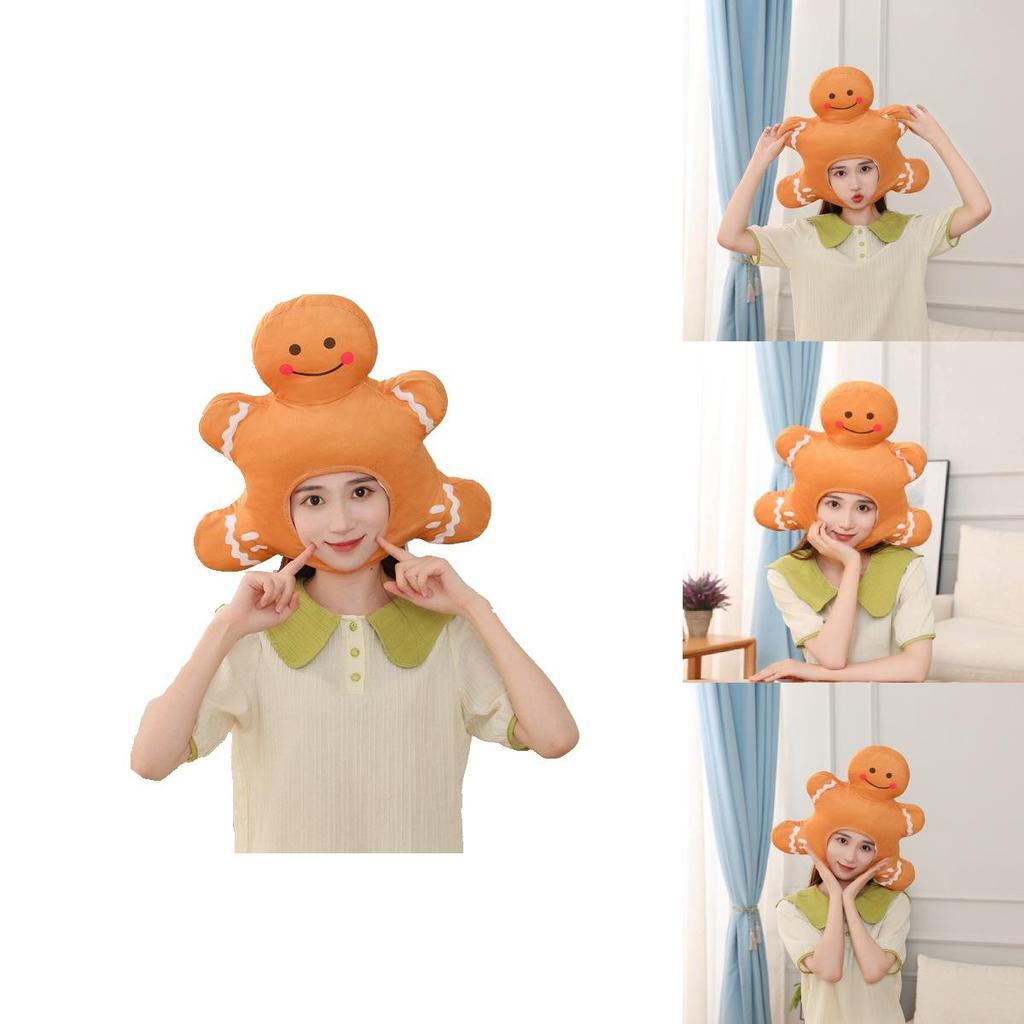 Großhandel Lebkuchenmann Plüsch Kopfbedeckung Hut Für Lustige Foto Requisiten Und Performance Kostüme