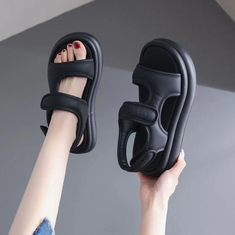 Summer Fashionable Casual and Comfortable Girls' Elegant Open-toe Soft-soled Anti-slip and Wear-resistant Thick-soled Sandals
