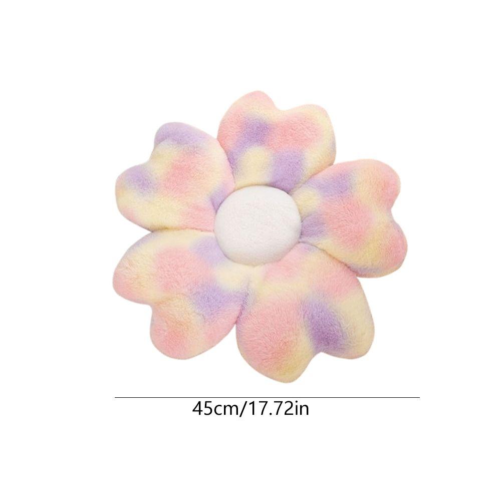 Colorful Flower Plush Pillow Fluffy Cherry Blossom Mat Kawaii Petals Seat Cushion  Kids Room