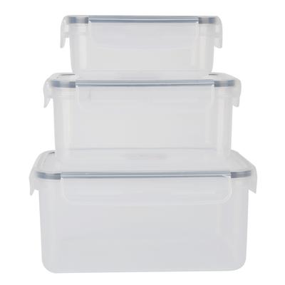3Pcs/Set Airtight Food Storage Box Transparent Vacuum Seal Food Storage Container with Locking Lid
