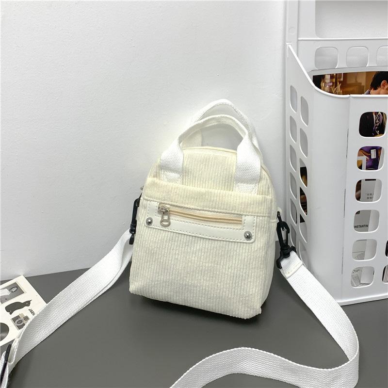 Fashion simple corduroy small square bag 2025 new fashion simple shoulder messenger bag casual retro handbag