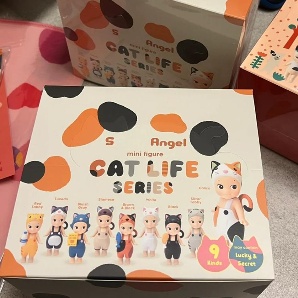 New Hipper Angel Cat Life Series Blind Box Computer Mobile Phone Decoration Ornaments Kawaii Mini Figure Anime Model