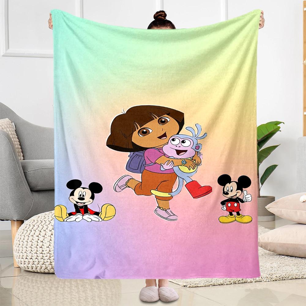 Dora Explorer Blanket Soft & Cozy Perfect for Seaside Bed Sofa All-Season Use Digital Print Birthday Christmas Gift Blanket
