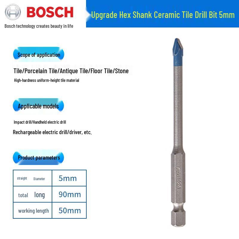Bosch Little Blue Arrow Hex Shank Hard Tile Drill Bit CN Plug (adapter Included)