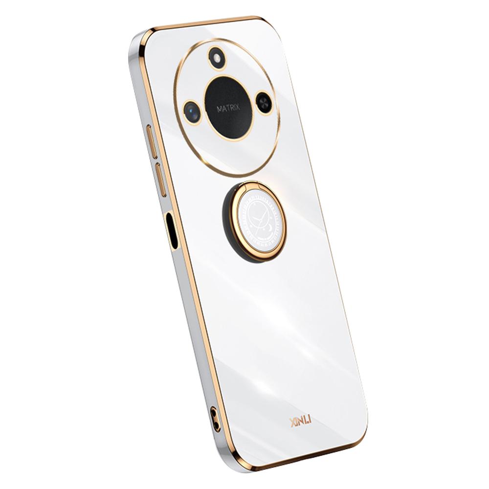 Чехол XINLI For Honor X60 5G с кольцом-подставкой и гальваническим покрытием из ТПУ C