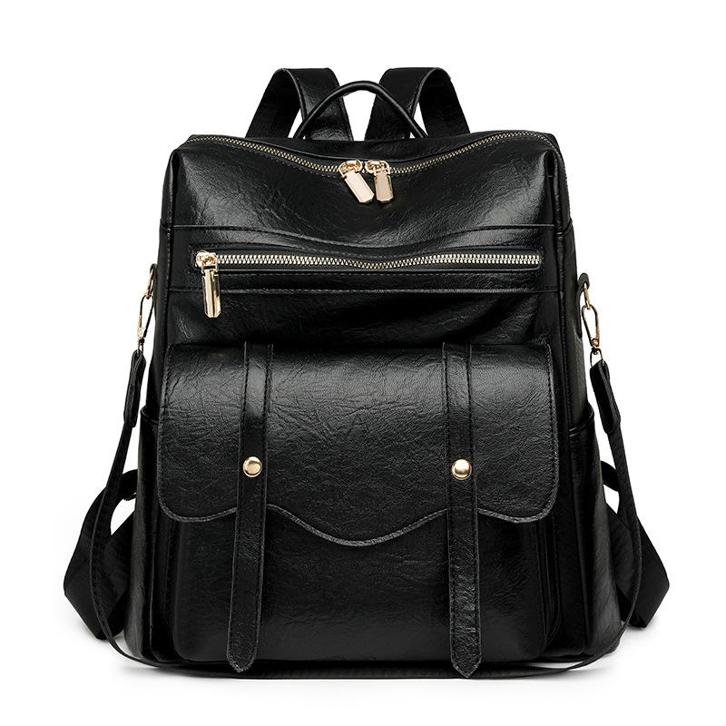 

Женский рюкзак из ПУ в стиле ретро, легкий, для поездок чёрный