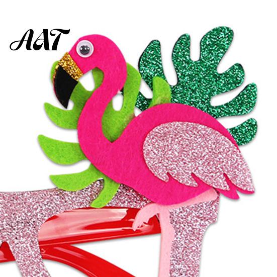 Summer Party Sunglasses Hawaiian Tropical Glasses, Glitter Felt Beach Pool Eyeglasses, Accessories Ocean Luau Style Eyewear for Photo Booth