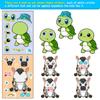 6/12sheets Cartoon Animals Make A Facial Puzzle Stickers Adorable Elephant Tiger Turtle Assemble Jigsaw Stickers Children Instructive Playthings