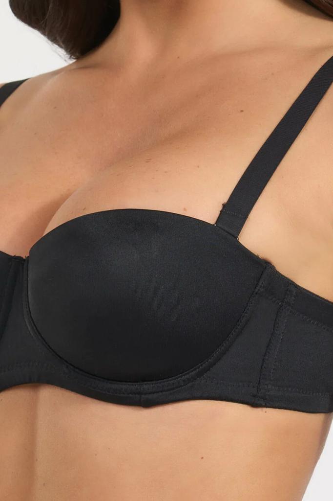 Women's Padded Bra with Detachable Straps, Black Women's Padded Bra with Detachable Straps, Black
