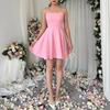 European and American Women's Clothing New Simple Small Fragrant Style Suspender Backless Waist Wide Pendulum Mini Skirt