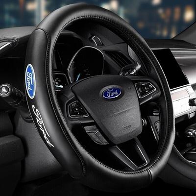 Skórzana Pokrowiec na Kierownicę Samochodową Ford Do Ford Focus Mondeo Fiesta Transit Explorer F-150 Ranger Kuga Edge Fusion MK2 MK3 Samochód