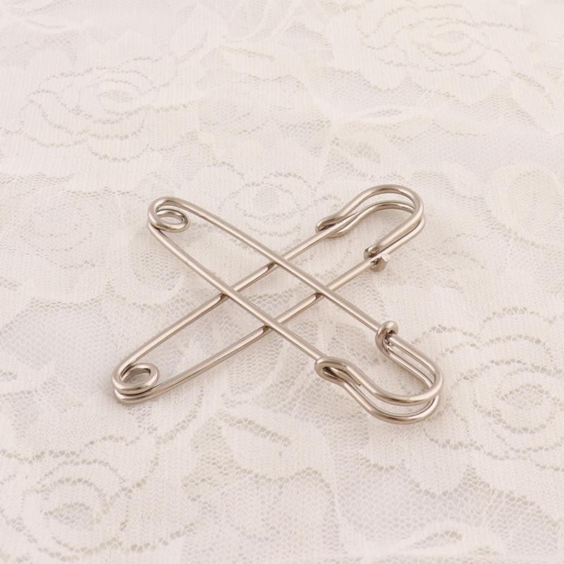 Metal DIY Safety Pin Brooch for Shawl, Scarf, Sweater, and Accessories 5.8 cm
