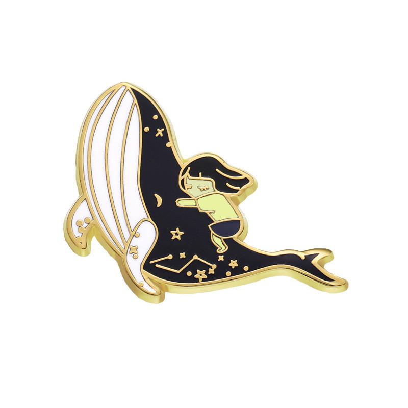 

Enamel Whale Charming Brooch Fun And Vibrant Apparel Pin For Stylish Fashion Lovers
