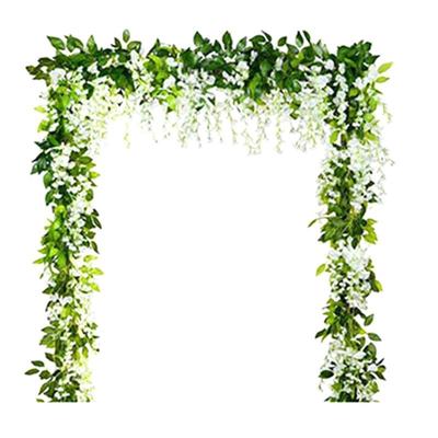 Good-5Pcs 6.23Ft/Piece Wisteria Vine Artificial Hanging Flowers Garland Wisteria Hanging Flower For Wedding Arch Floral Decor