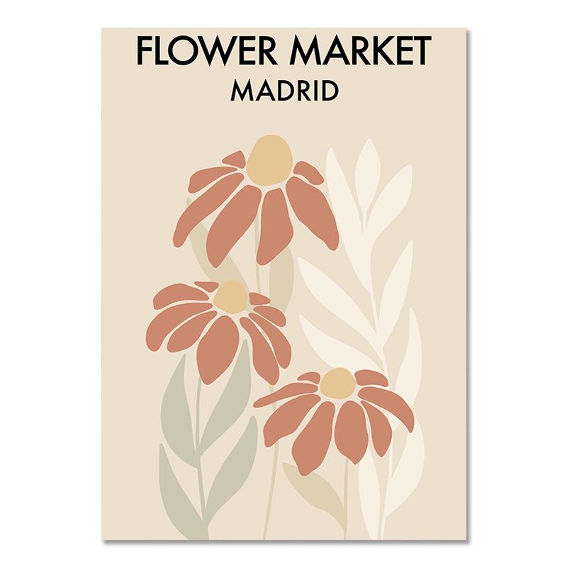 Abstract Flower Market Wall Art Print Canvas Painting Vintage Botanical Poster Gallery Wall Picture Living Room Home Decoration