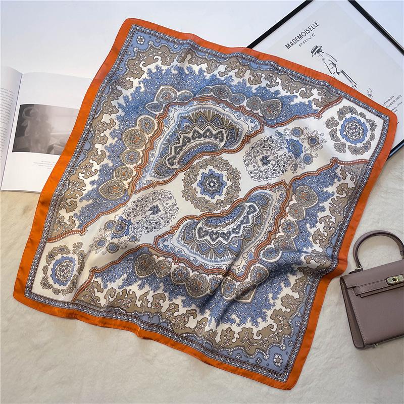 High-End Retro Korean-Style Silk Square Scarf: Versatile Fashion Accessory for Women