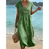 BITCED Fashion Summer Spring Solid Color Print  V-Neck Short Sleeve Casual Dresses