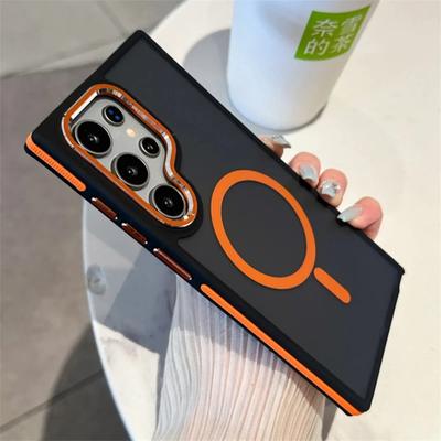 Matte Magnetic Phone Case For Samsung Galaxy S25 S24 S22 Ultra S23 Plus S23 FE Magsafe Wireless Charging Shockproof Cover