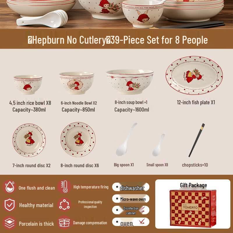Cartoon Underglaze Bone China Dinnerware Set