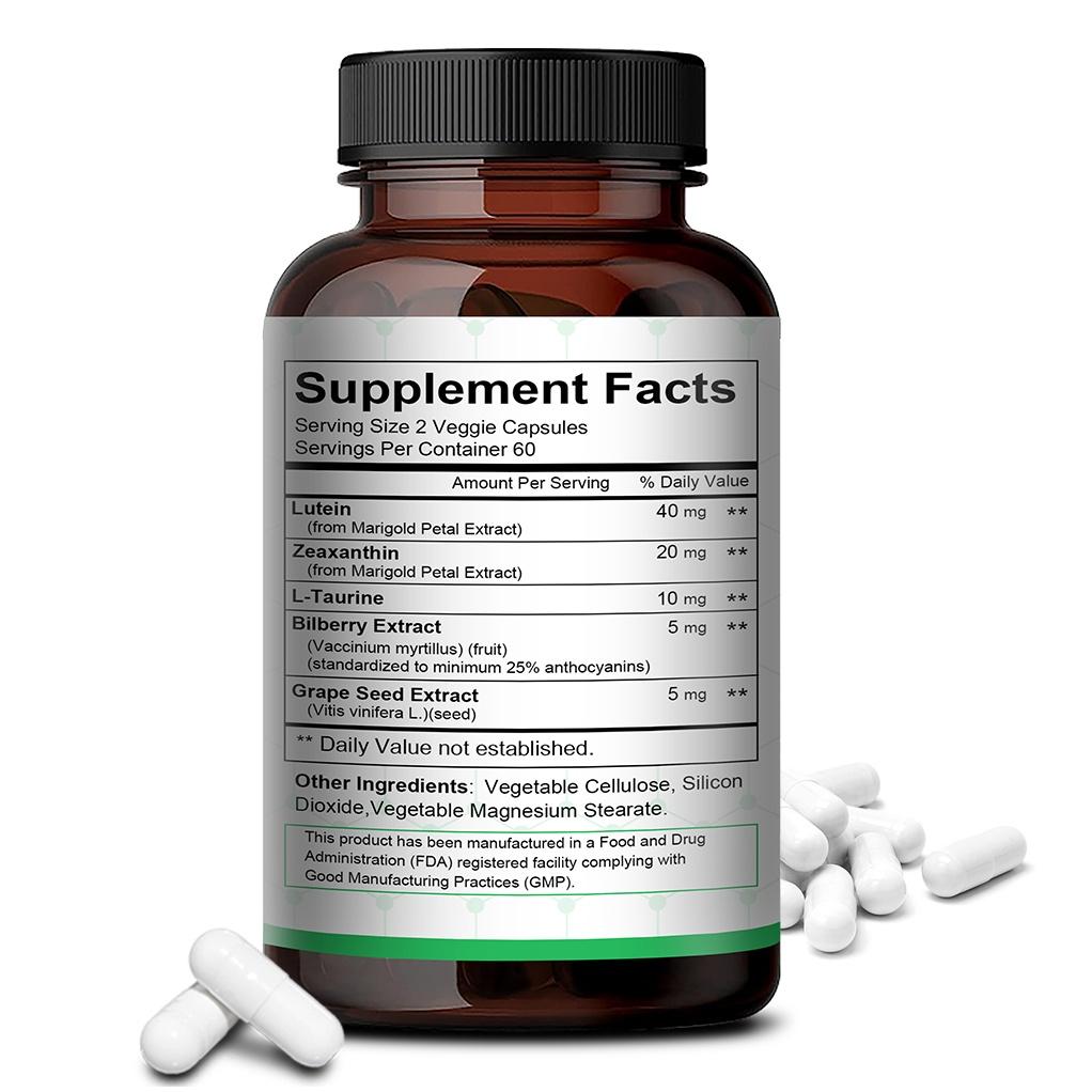 Balincer Lutein with Zeaxanthin Capsules, 40mg Lutein, 20mg Zeaxanthin, Eye Support, 120 Caps