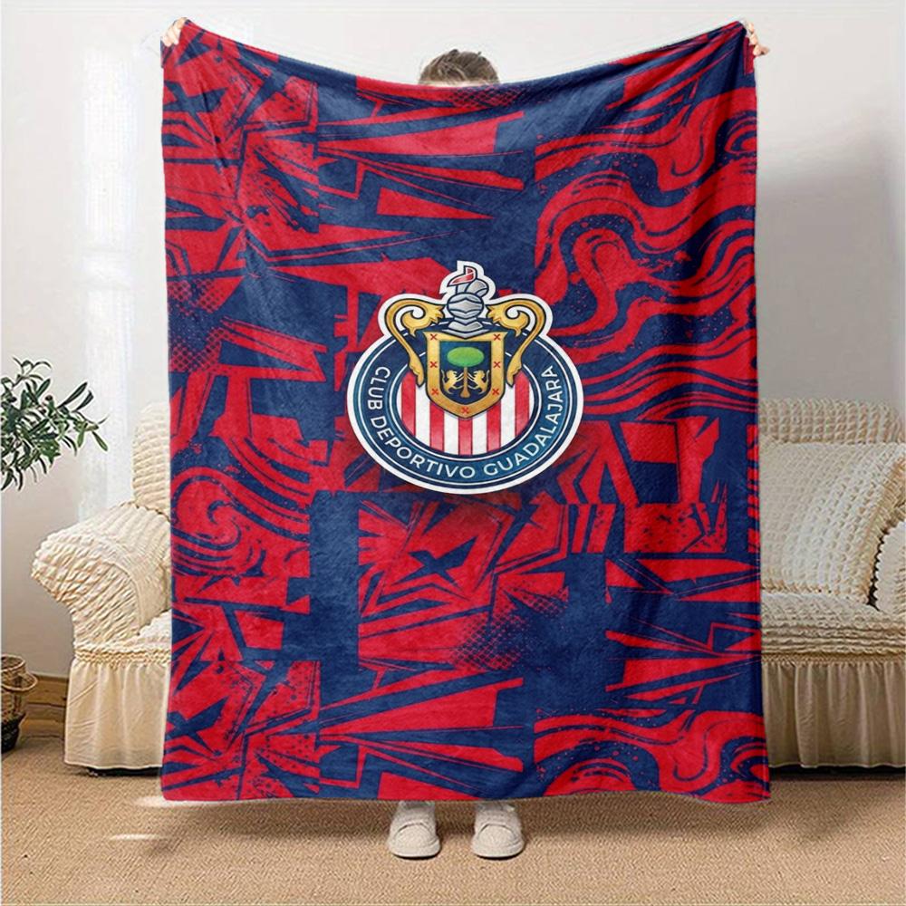 Chivas Guadalajara Print Flannel Blanket High Quality Warm Comfortable Cover for All Seasons Perfect for Gifts Home Decor