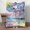 6 Sizes Pokemon Cards Mewtwo Print Blanket Children Adult Blanket Bedroom Living Room Sofa Study Large Size Shawl Blanket Gifts