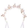 Flower Headband for Bride Artificial Floral Crown with Elastic Band for Wedding Photography