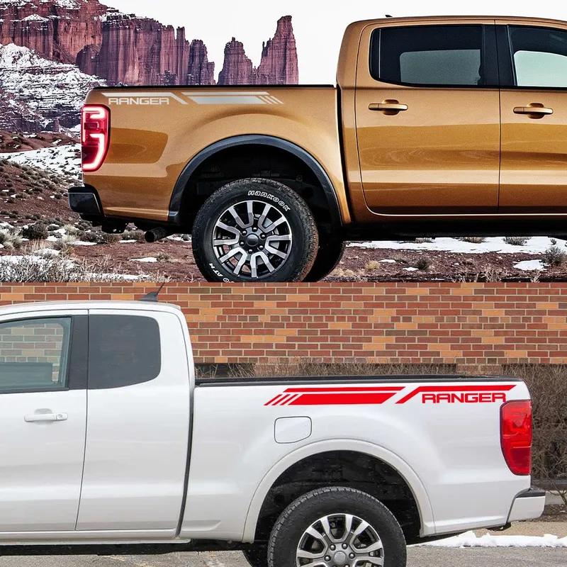 Pickup Side Sticker For Ford Ranger Raptor T6 XLT T8 T7 Car Stripes Style Decor Decal Truck Vinyl Cover Auto Tuning Accessories