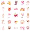 50 Cute Hand Painted Graffiti Stickers Bow Croissant Series Stickers