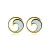 New Fashion Ruili Style Gold Platinum Wave Circle Womens Versatile Earrings