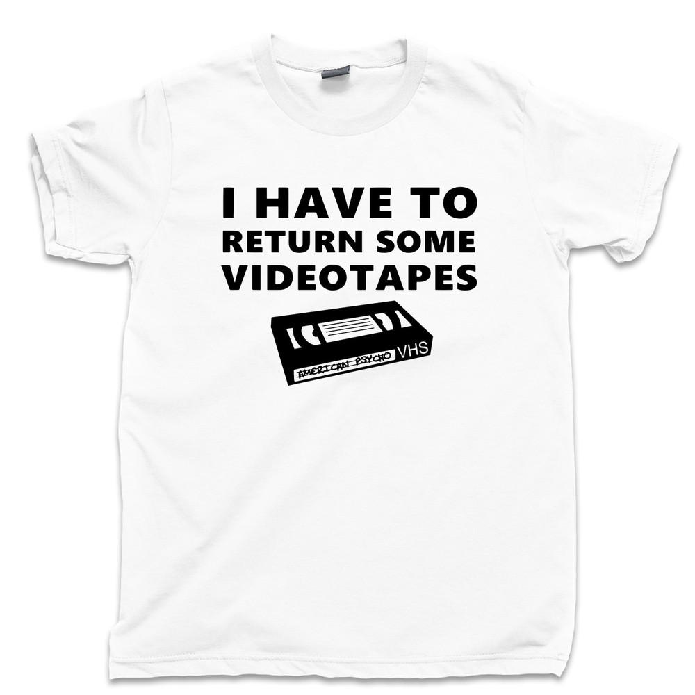 

Return Some Videotapes T Shirt American Psycho Murders Executions 1980s VHS Tee 3XL