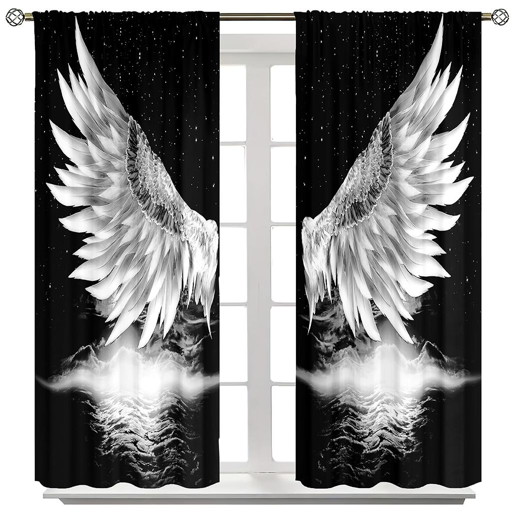 2 Panels Boho Dreamcatcher Semi Blackout Window Curtains For Study Bedroom Kitchen Living Room Playroom Office Home Decoration