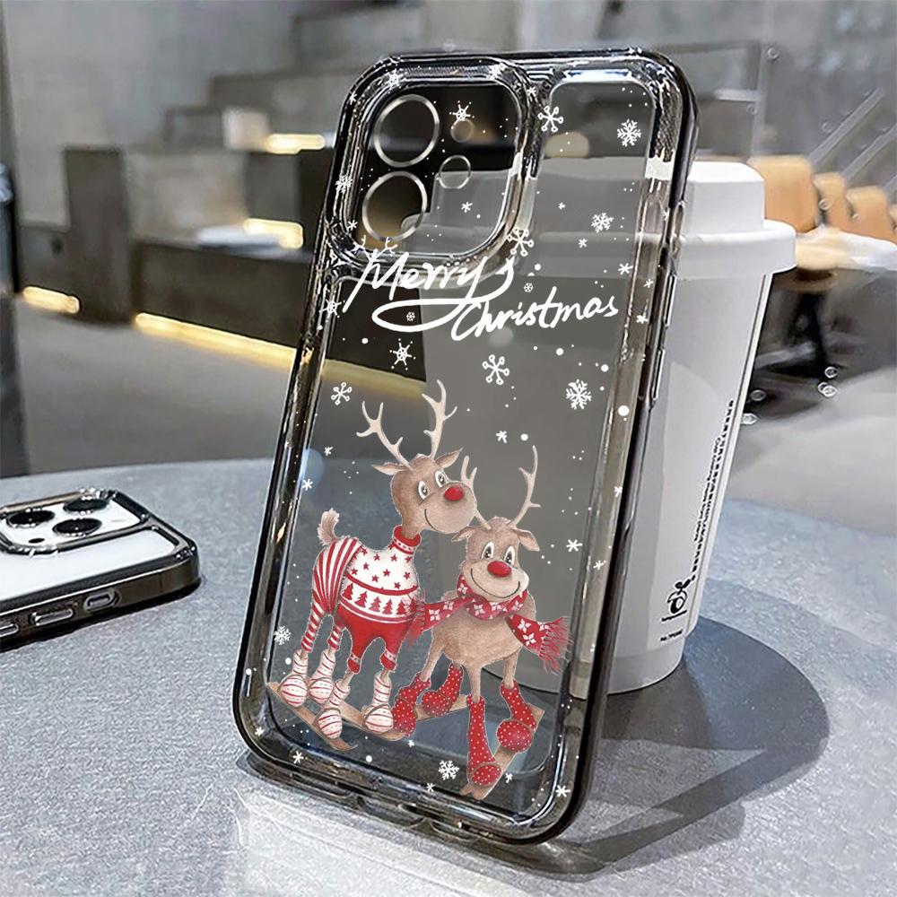 Silicone Christmas Phone Case For iPhone 16 Pro Funda iPhone 14 15 13 Pro Max 11 12 XR X XS 7 8 Plus SE 16promax 15promax Cover