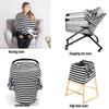 Striped Breastfeeding Cover Baby Car Seat Cover Breastfeeding Scarf Multipurpose Baby Stroller Cover