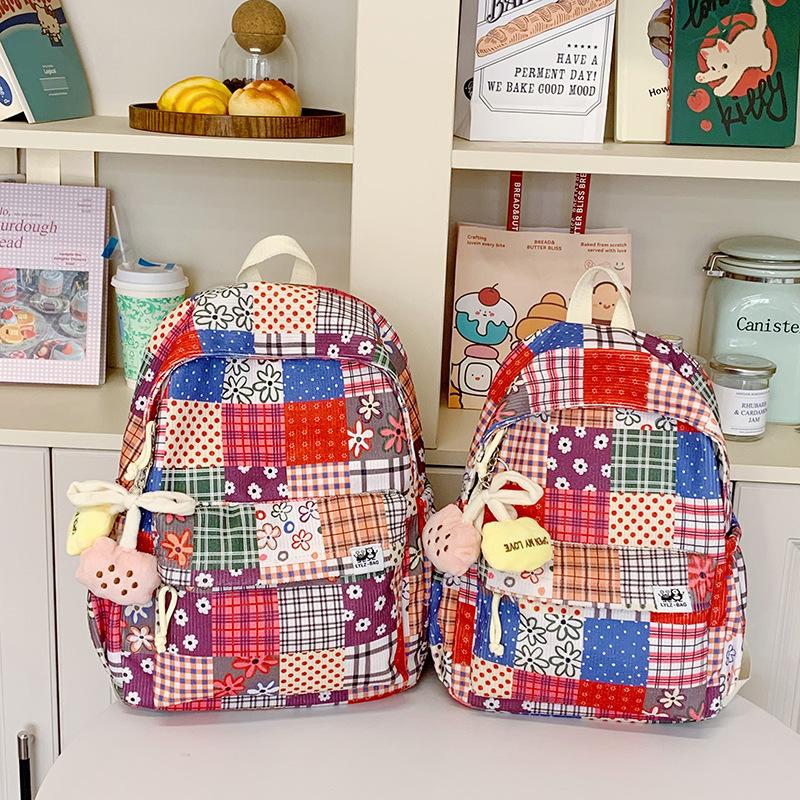 Fashionable Floral Computers  Large Capacity Class Backpacks for Junior and Senior High School Students  Trendy Backpacks