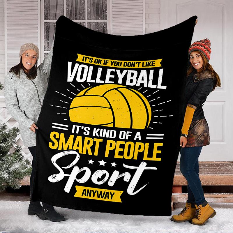 Volleyball Theme Printed Blanket - Perfect for Couch, Bed, Travel & Outdoor Use | Machine Washable, Cozy & Durable.