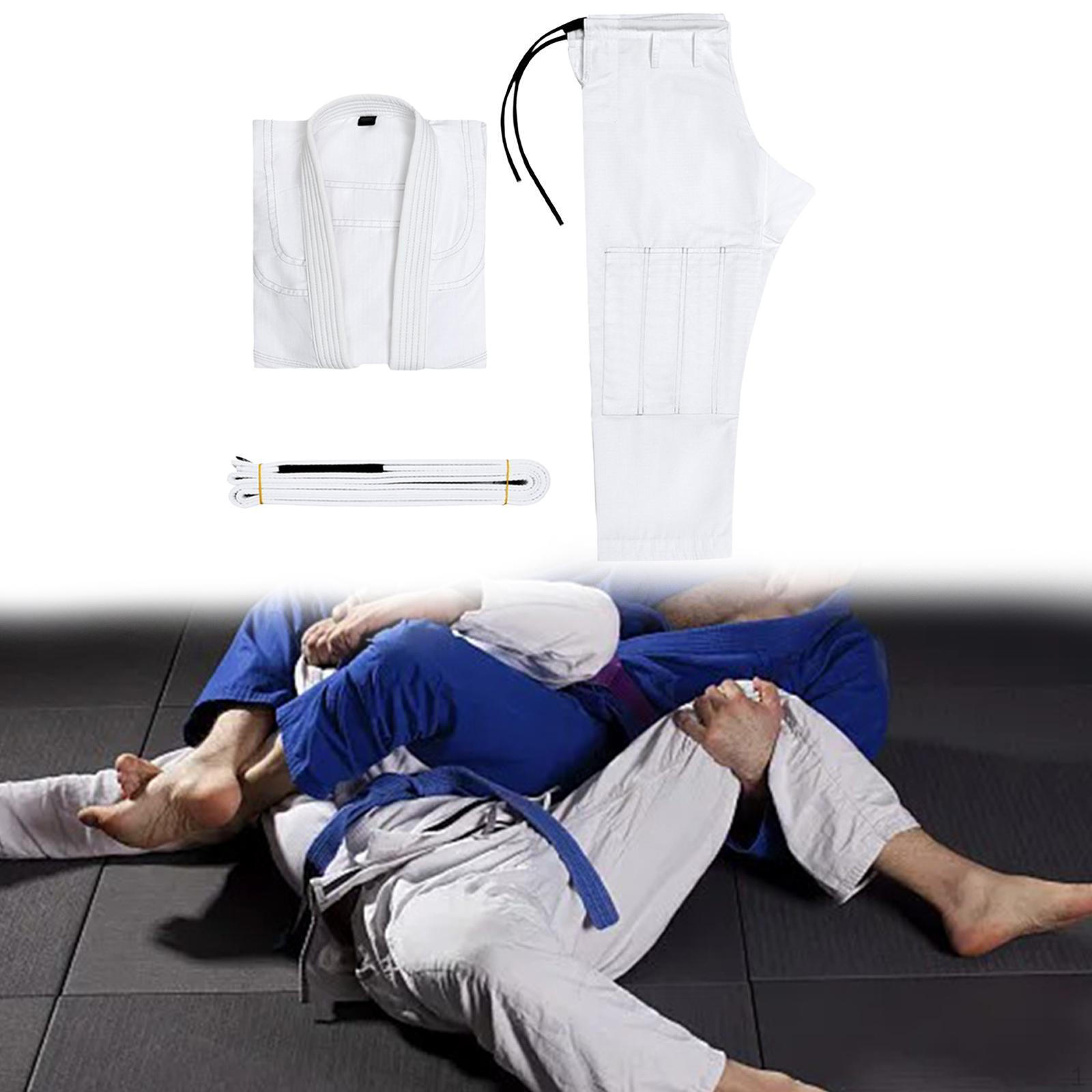 

Костюм Ги для бразильского джиу-джитсу, дышащее хлопковое спортивное турнирное кимоно из полиэстера White A3