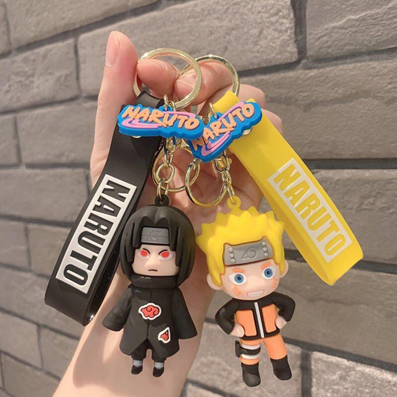 Naruto Anime Keychain Hatake Kakashi Uzumaki Narutos Keyring Cartoon Uchiha Sasuke Pendant Keychains Children Toys Cute Gifts