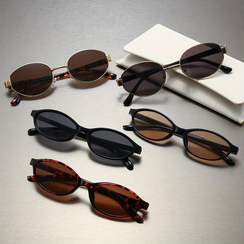 5pcs Fashion Diamond Metal Frame Men's and Women's Glasses Casual Wear Matching Accessories