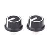 2Pcs Black White Rubber Half Shaft Knob Potentiometer Rotary Encoder Volume Switch Cap 25*25.5Mm