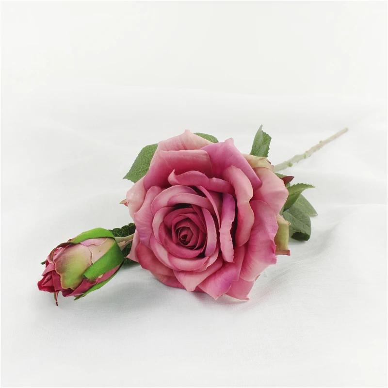 

Роза Real Touch искусственный цветок с латексным покрытием, настоящий шелковый цветок, букет, цветок для декора подружки невесты, свадьба, дом, искусственные цветы розовый