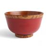 Miso Soup X 7cm Current Model J-kitchens Bowl, Wooden, Brushed, Vermilion, 11.2cm