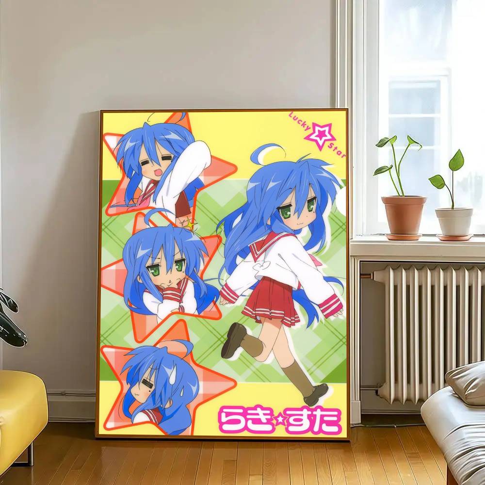 Cartoon L-Lucky S-Star ANIME   Classic Vintage Posters Whitepaper Prints Posters Artwork Kawaii Room Decor