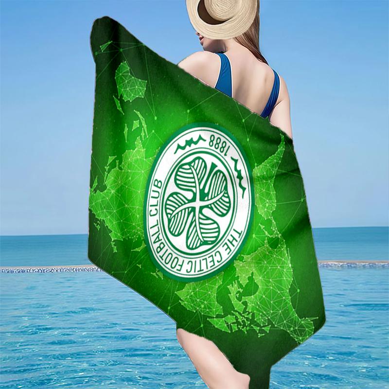 Celtic Football Club Wappen Strandtuch, Super Weiche Mikrofaser, Geschenk für Sie/Ihn, Geburtstag, für Pool, Strand, Reisen, Heimdekoration Fanartikel