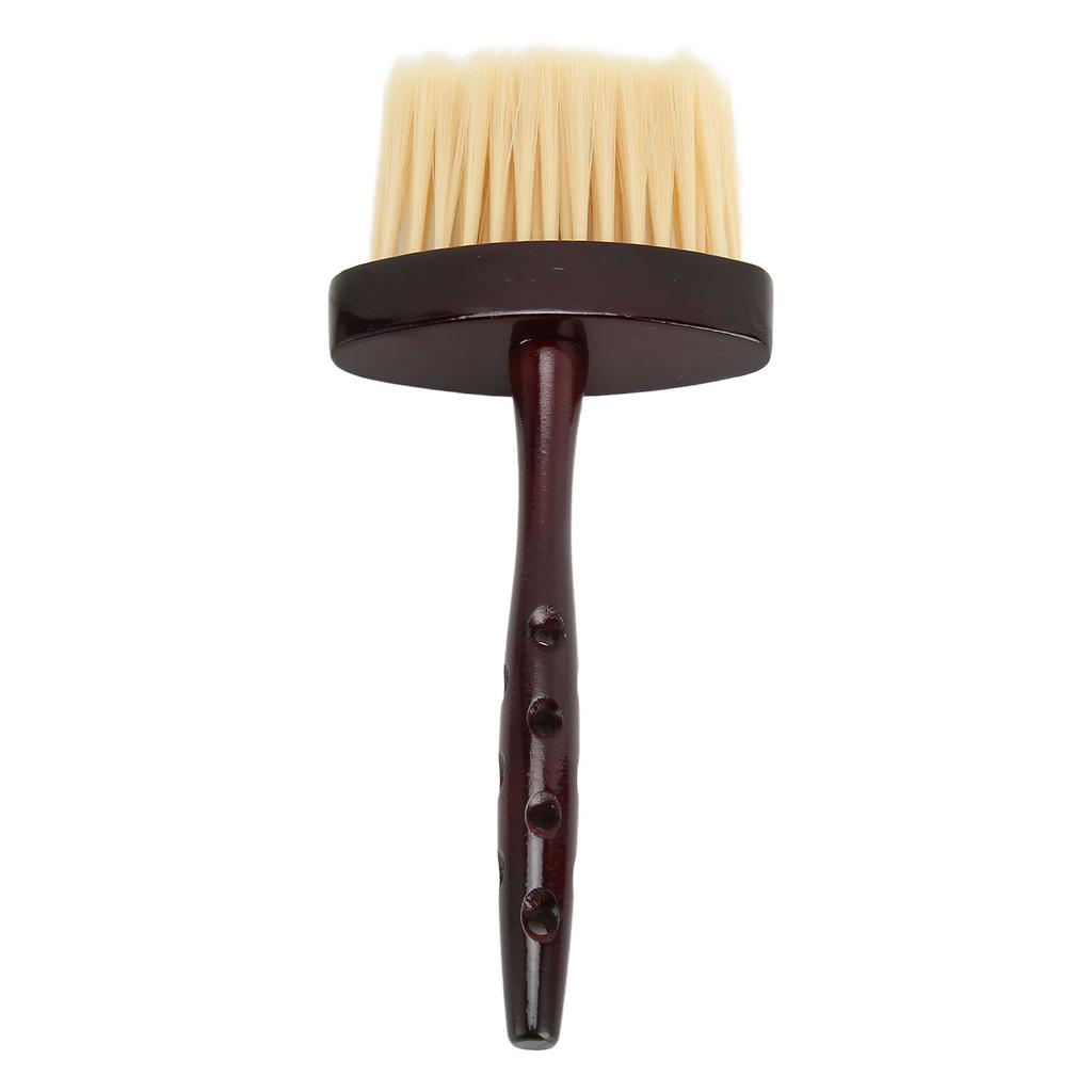 Haar Kehrbürste Langer Griff Vintage Weiche Reinigungs Nackenpuderbürste für Friseur Rotbraun