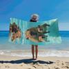 Capybara Swimming Diving Cute Print Beach Towel, Soft Lightweight for Travel Swimming Surfing Yoga Camping